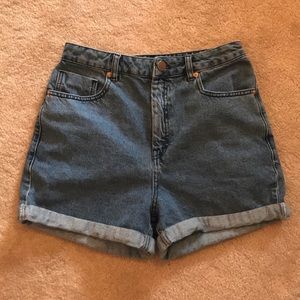 ASOS DESIGN Denim High Rise Mom Shorts